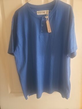 Kangol Blue Short-Sleeve Henley Tee